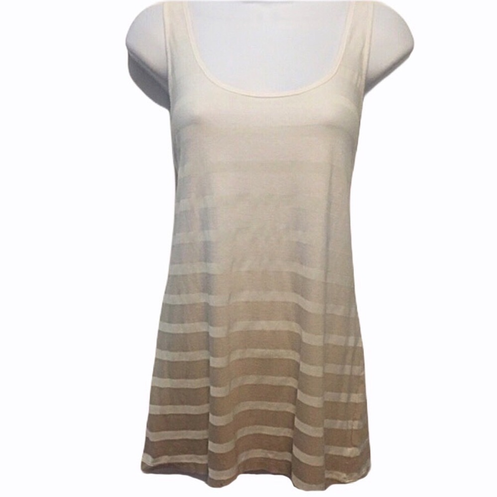Old Navy White and Taupe Ombré Tank